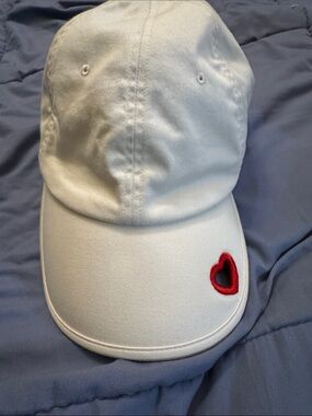 lululemon athletica Cream Baseball Cap with Red Heart Accent